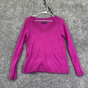 Jones New York Sweater Womens Small Pink V Neck Knit Pullover Casual Fall